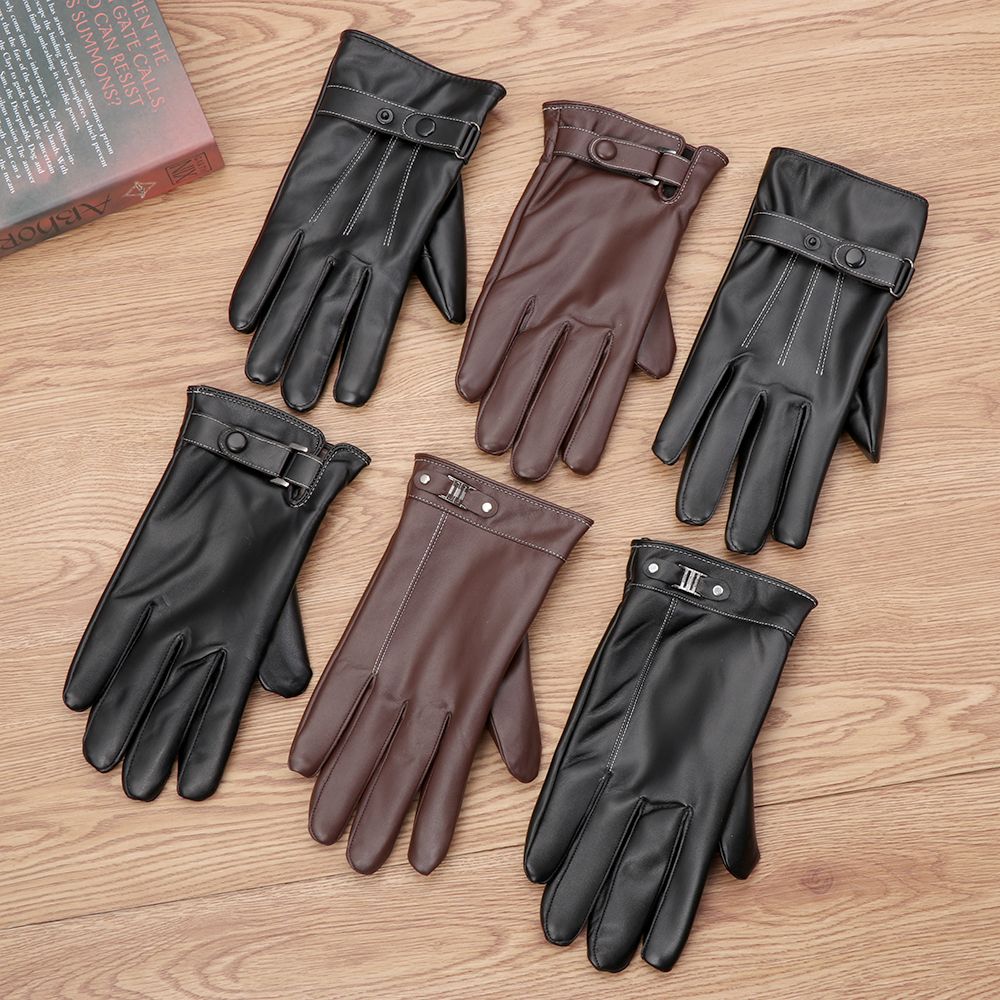 Leather Driving Glove - Guanti in pelle termica in pile