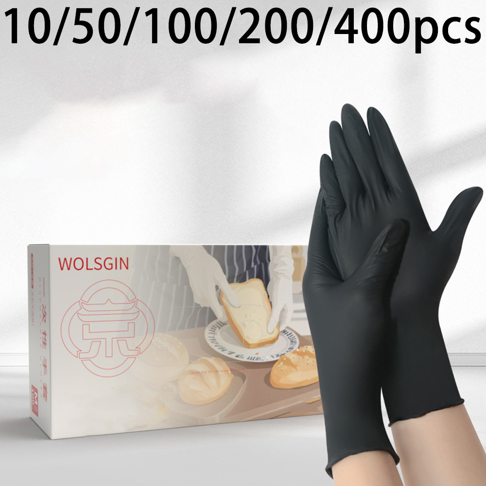Rubber Glove Cleaning - Guanti in nitrile sintetico neri monouso