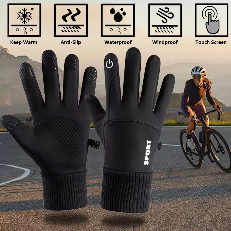 Ski Glove Waterproof - Guanti in pile touch screen neri