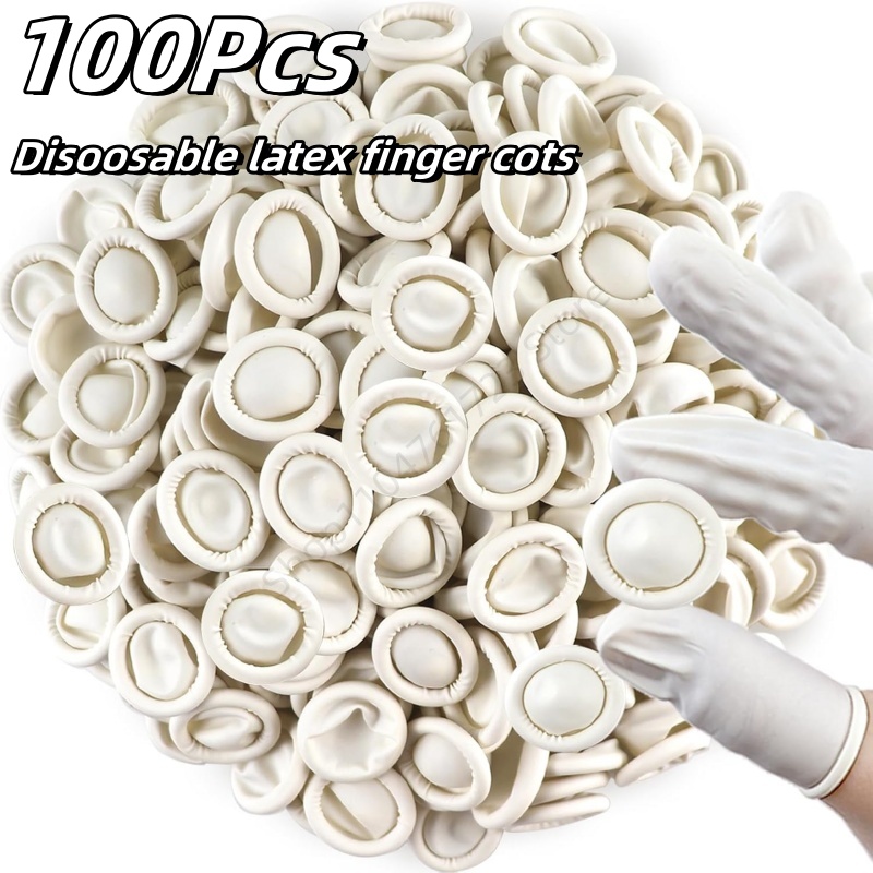 Latex Disposable Glove - 100 Pezzi Copridita Monouso in Gomma,