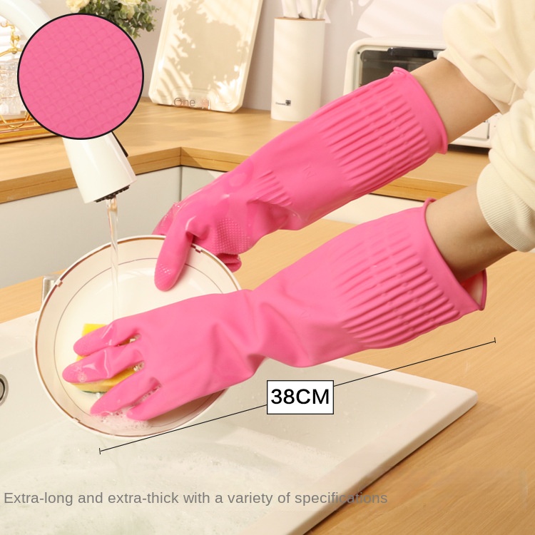 Dish Glove Rubber - Guanti per lavastoviglie in gomma rosa