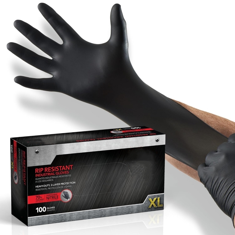 Latex Disposable Glove - 100 Pezzi Guanti in Nitrile Nero
